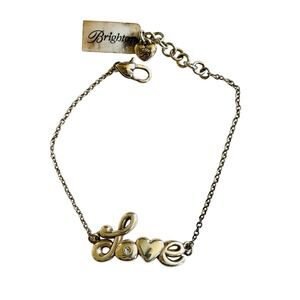Brighton Love Letters Heart‎ Bracelet Silver Plated metal chain designer Crystal